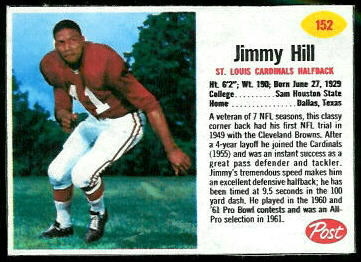 hill jimmy 1962 cereal football