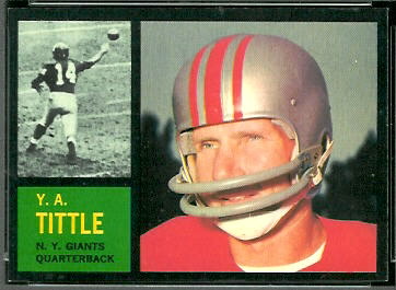 Y.A. Tittle 1962 Topps football card