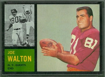 Joe Walton 1962 Topps football card