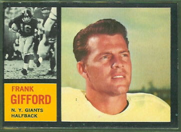 Frank Gifford 1962 Topps football card