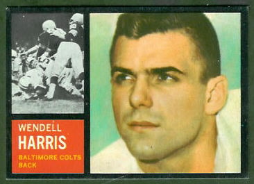 Wendell Harris 1962 Topps football card