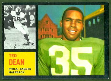 Ted Dean 1962 Topps football card