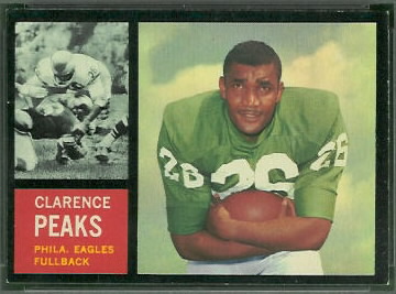 Clarence Peaks 1962 Topps football card