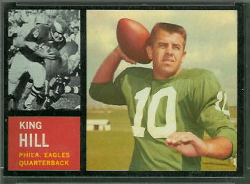 King Hill 1962 Topps football card