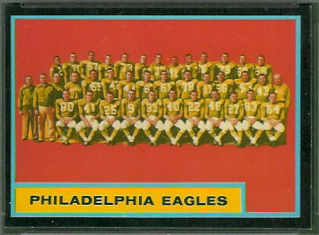 Philadelphia Eagles Team 1962 Topps football card