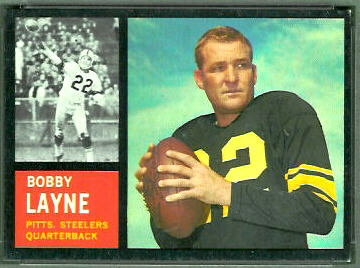 Bobby Layne 1962 Topps football card