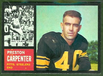 Preston Carpenter 1962 Topps football card