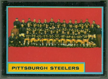 Pittsburgh Steelers Team 1962 Topps football card