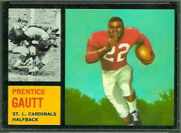 Prentice Gautt 1962 Topps football card