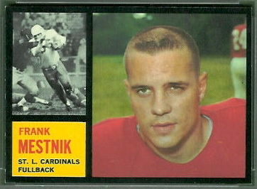 Frank Mestnik 1962 Topps football card