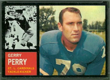 Gerry Perry 1962 Topps football card