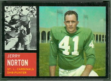 Jerry Norton 1962 Topps football card