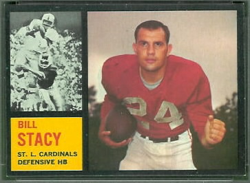 Bill Stacy 1962 Topps football card