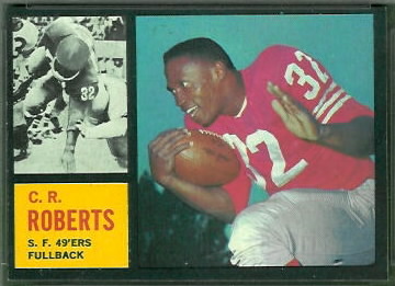 C.R. Roberts 1962 Topps football card