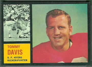 Tommy Davis 1962 Topps football card