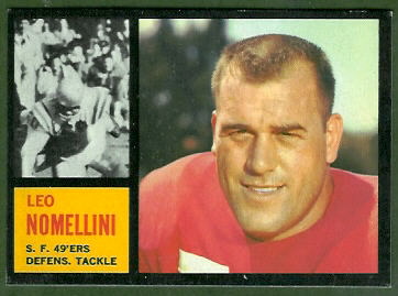 Leo Nomellini 1962 Topps football card