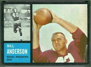 Bill Anderson 1962 Topps football card