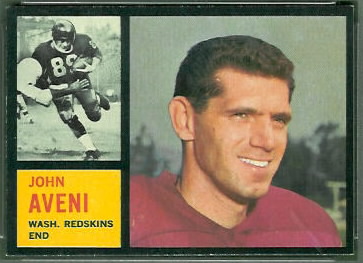 John Aveni 1962 Topps football card