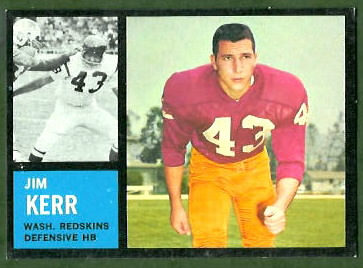 Jim Kerr 1962 Topps football card