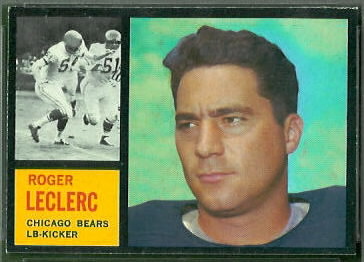 Roger LeClerc 1962 Topps football card