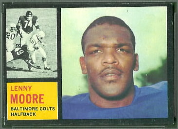 Lenny Moore 1962 Topps football card