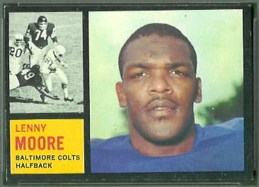 Lenny Moore 1962 Topps football card