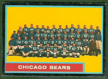 Chicago Bears Team 1962 Topps football card