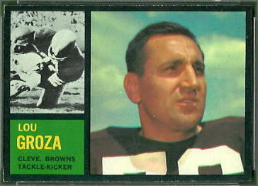 Lou Groza 1962 Topps football card
