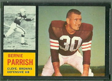Bernie Parrish 1962 Topps football card