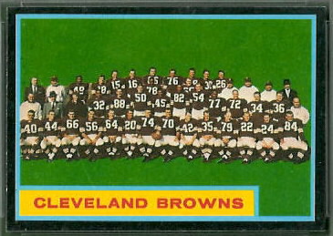 Cleveland Browns Team 1962 Topps football card Cleveland Browns Team 1962 Topps football card