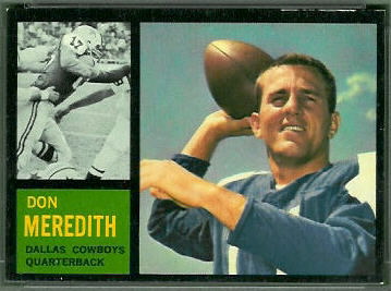 Don Meredith 1962 Topps football card