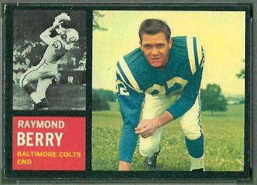 Raymond Berry 1962 Topps football card