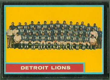 Detroit Lions Team 1962 Topps football card