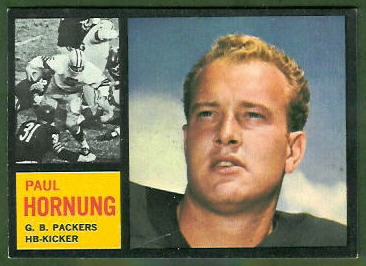 Paul Hornung 1962 Topps football card