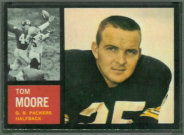 Tom Moore 1962 Topps football card