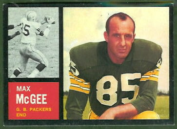 Max McGee 1962 Topps football card