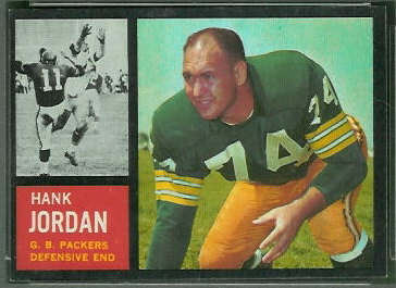 Henry Jordan 1962 Topps football card