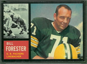 Bill Forester 1962 Topps football card