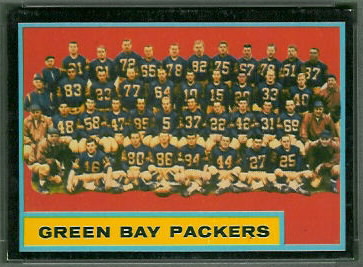 Green Bay Packers Team 1962 Topps football card Green Bay Packers Team 1962 Topps football card