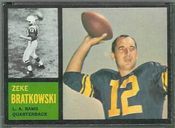 Zeke Bratkowski 1962 Topps football card