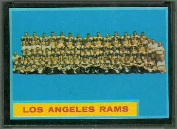 Los Angeles Rams Team 1962 Topps football card