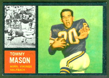 Tommy Mason 1962 Topps football card