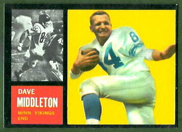 Dave Middleton 1962 Topps football card