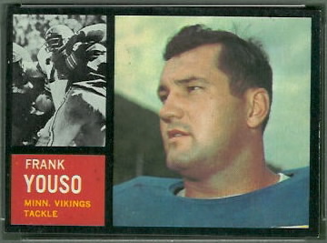Frank Youso 1962 Topps football card Frank Youso 1962 Topps football card