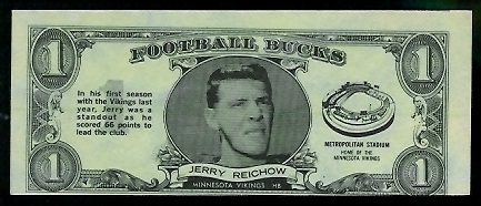 Jerry Reichow 1962 Topps Bucks football card Jerry Reichow 1962 Topps Bucks football card