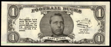 Bart Starr 1962 Topps Bucks football card