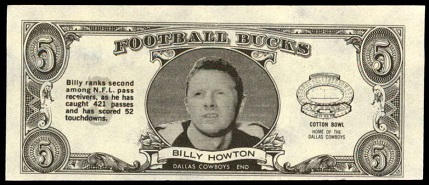 Bill Howton 1962 Topps Bucks football card