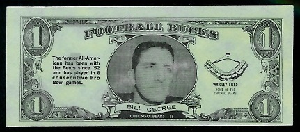 Bill George 1962 Topps Bucks football card Bill George 1962 Topps Bucks football card