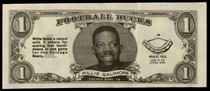 Willie Galimore 1962 Topps Bucks football card