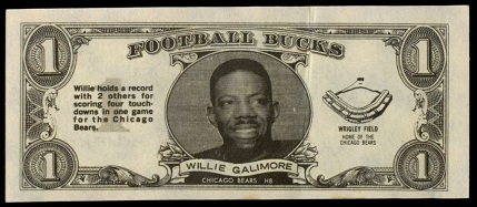 Willie Galimore 1962 Topps Bucks football card Willie Galimore 1962 Topps Bucks football card